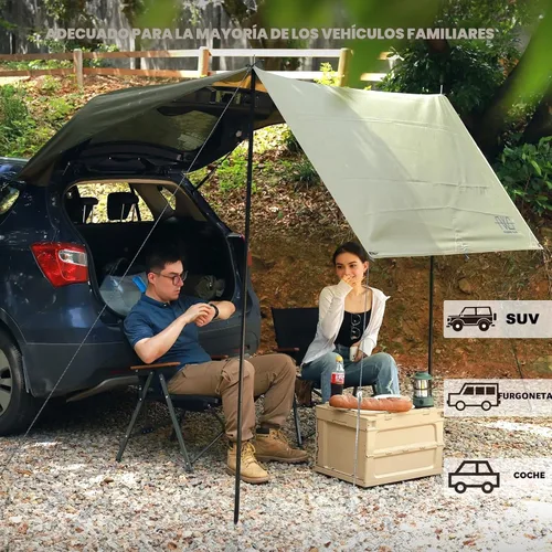 Miniatura 8 de Toldo Portátil para Coche para SUV, Toldo para Vehículo para Furgoneta de Camping, Camión, No Necesita Herrajes de Portaequipajes del Techo