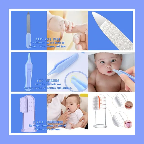 Miniatura 7 de Kit de cuidado del bebé, kit de aseo para bebés, artículos esenciales 10 en 1 para recién nacidos, cortaúñas para bebés, cepillo para bebés, peine