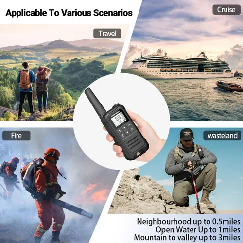 Miniatura 7 de Baofeng F22 - Walkie Talkies recargables de largo alcance para adultos, radio FRS de mano, paquete de 4 unidades de radio portátil de 2 vías, cable