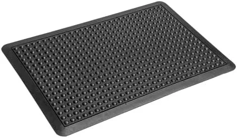 Crown Yoga-Flex - Alfombrilla antifatiga de 36 x 48 pulgadas, rectangular, superficie de goma negra alta/baja, entrelazada