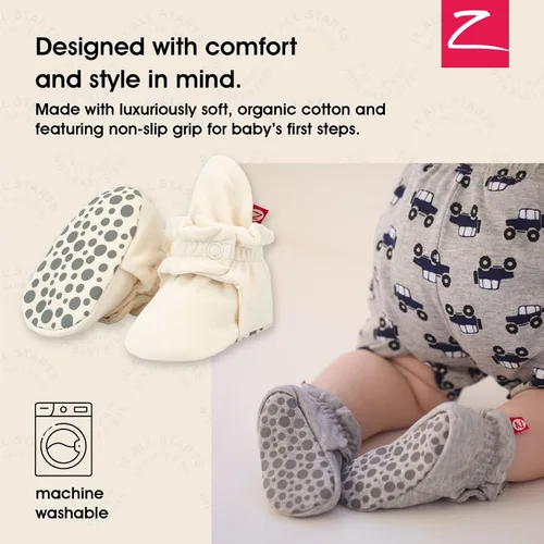 Miniatura 2 de Zutano Botines unisex de algodón orgánico con suela de agarre
