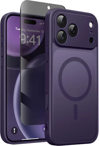 Miniatura 21 de GolbinBox Funda magnética para iPhone 15 Pro, compatible con MagSafe, protección completa de la cámara, protector de pantalla de privacidad