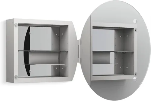 Miniatura 35 de Kohler 35573-BNL Verdera® - Espejo de gabinete de medicina enmarcado, diseño cápsula, interior espejado, gabinete de baño, estantes de vidrio
