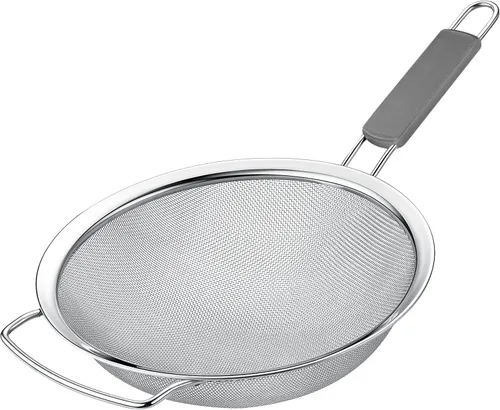 Miniatura 9 de Juego de 2 coladores de malla de acero inoxidable para cocina, colador redondo de malla fina de 5.5 pulgadas y colador cónico de malla fina de 3.4