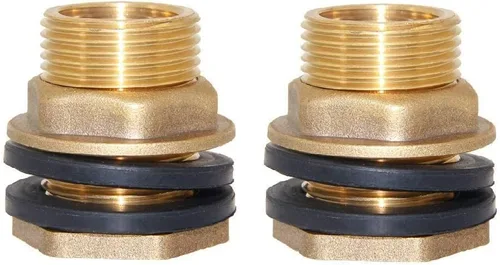 Miniatura 13 de Joywayus 3/4" conector macho de rosca de latón para tanque de agua con accesorio de mamparo de tanque y anillo de goma para estabilizarlo