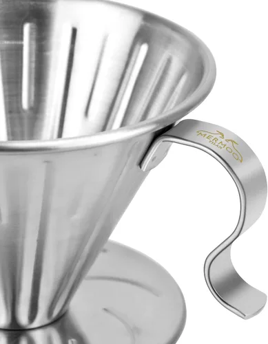 Miniatura 6 de MERMOO YILAN Gotero de café duradero para filtro de metal, gotero de agujero grande para el hogar, oficina, caravana, campamento, viajes (L)