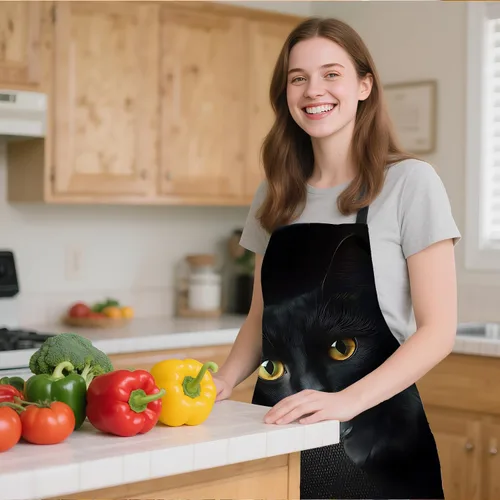 Miniatura 7 de ANNA QUEEN Delantal de Feliz Navidad para mujeres y hombres con bolsillos, delantal de muñeco de nieve, delantal de cocina ajustable para cocinero