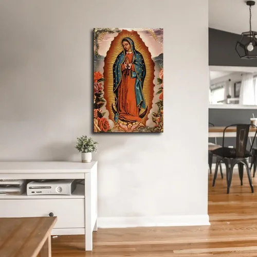 Miniatura 3 de ULLiaN Póster de la Virgen María Ángel de Guadalupe para decoración del hogar, póster de lienzo impreso para pared (12 x 18 pulgadas, sin marco)