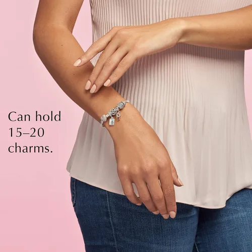 Miniatura 19 de Pandora Moments - Pulsera de cadena de serpiente con cierre de corazón brillante