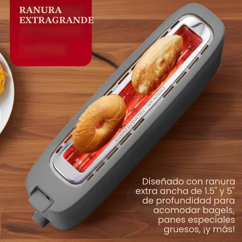 Miniatura 3 de Elite Gourmet ECT2517C SLIMTOAST™ Tostadora de 2 rebanadas, ranura larga, cuerpo de enfriamiento táctil, 6 ajustes de tostada y función