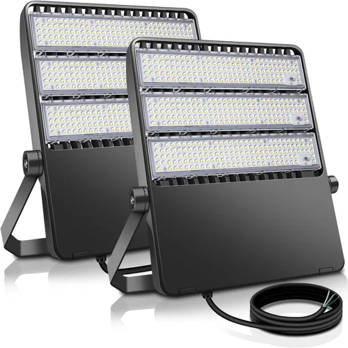 Miniatura 11 de Juego de 3 luces LED de estacionamiento de 200 W para exteriores, 28000 lm, reflectores brillantes de atardecer a amanecer, montaje de yugo