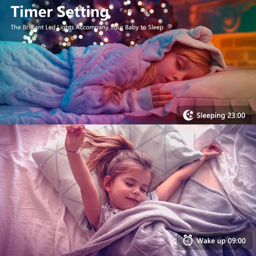 Miniatura 4 de GANZQH Luces LED para dormitorio, 150 pies, sincronización de música, cambio de color, tira de luces LED con control remoto y aplicación, luces LED