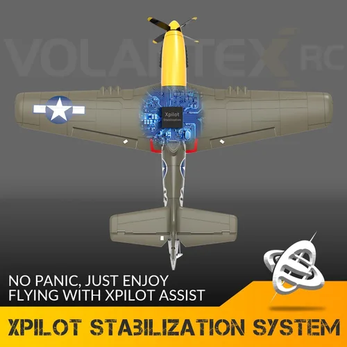 Miniatura 6 de Avión RC P51 Mustang sin escobillas de 4 canales - VOLANTEXR 19.685 in RC Aviones con estabilizador XPilot y acrobático 3D, aviones RC para adultos