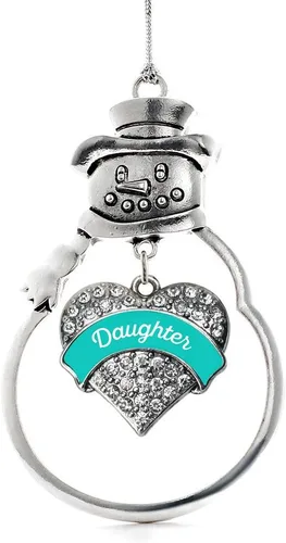 Miniatura 20 de Inspired Silver - Big Sis - Adorno de Navidad plateado - Adorno de árbol de Navidad con dije de corazón con circonita cúbica - Decoración colgante