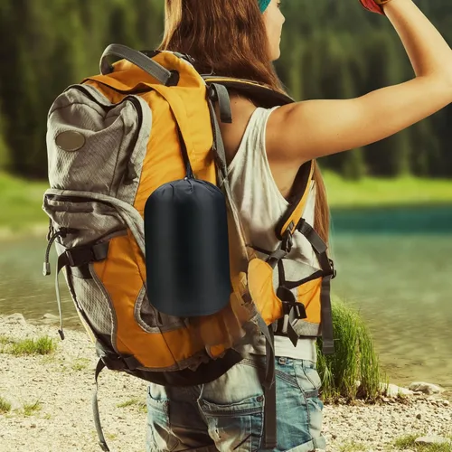 Miniatura 6 de Almohada para acampar al aire libre, ligera, comprimible, fundas de almohada de viaje de franela, funda de almohada extraíble lavable para acampar