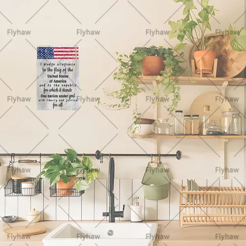 Miniatura 3 de Letrero de metal para decoración de bandera americana, letrero de metal para el hogar, cocina, sala de estar, póster de metal de 8 x 12 pulgadas
