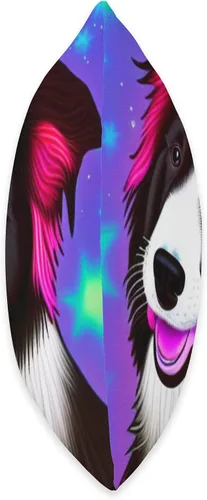 Miniatura 2 de Black and White Border Collie Pop Art Almohada de 16 x 16 pulgadas, multicolor