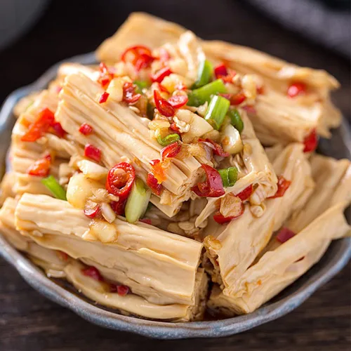 Miniatura 3 de JTEDZI Palitos de cuajada de frijoles secos, 17.63 oz (500 g) Palitos de Beancurd secos, Yuba de piel de tofu seco asiático sin OMG, buena fuente