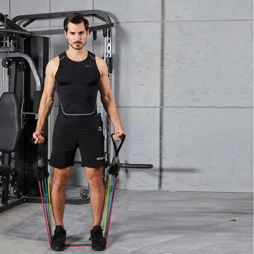 Miniatura 6 de Bandas de resistencia para entrenamiento con asas para hombres y mujeres, bandas de ejercicio para pesas de fitness, entrenamiento, hogar, oficina