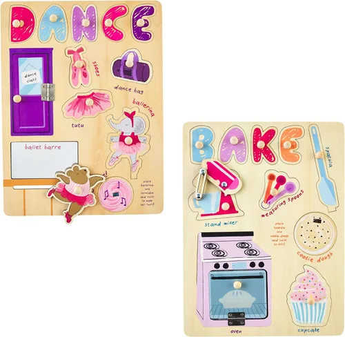 Miniatura 2 de Mud Pie Rompecabezas de tablero ocupado para niñas pequeñas, baile