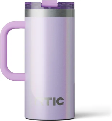 Miniatura 46 de RTIC - Taza de viaje para viajes de 16oz con tapa y asa, forrada en cerámica, aislada, de acero inoxidable, metálica, de doble pared con aislamiento