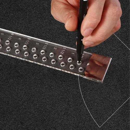 Miniatura 5 de Colini Regla de estampado de lona, regla acrílica transparente con agujeros cada cuarto de pulgada