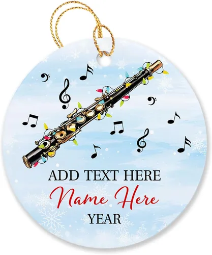 Miniatura 21 de Adorno de Navidad personalizado de acordeonista que toca acordeón, nombre personalizado y año, adorno de Navidad para acordeonista, instrumento