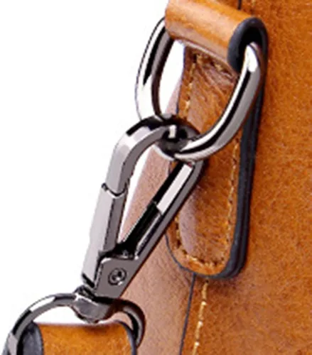 Miniatura 6 de Bolso de hombro con asa superior para mujer bolso de mano de tamaño grande bolso de hombro de cuero vintage con hebilla de metal café