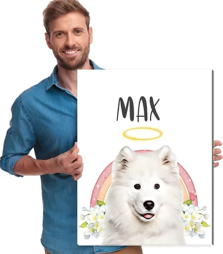 Miniatura 11 de Artsadd Impresión conmemorativa personalizada de retrato de mascotas, regalos artísticos hechos en Estados Unidos, lienzo de memoria personalizado