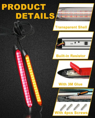 Miniatura 4 de Barra de luz trasera de Qasim para remolque, tira de luz de circulación diurna de 6 pulgadas, luz de advertencia de conducción, luz DRL secuencial