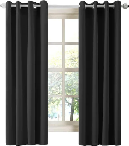 Miniatura 63 de LA PALMA Cortinas opacas con aislamiento térmico y ojales, para sala de estar, dormitorio, paquete de 2 paneles