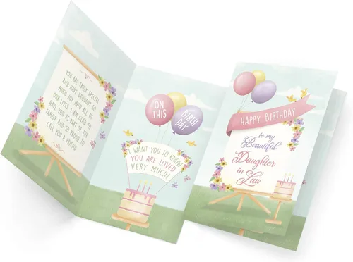 Miniatura 3 de Prime Greetings Tarjeta de feliz cumpleaños para nuera, hecha en Estados Unidos, ecológica, tarjeta gruesa con sobre de primera calidad de 5 x 7.75