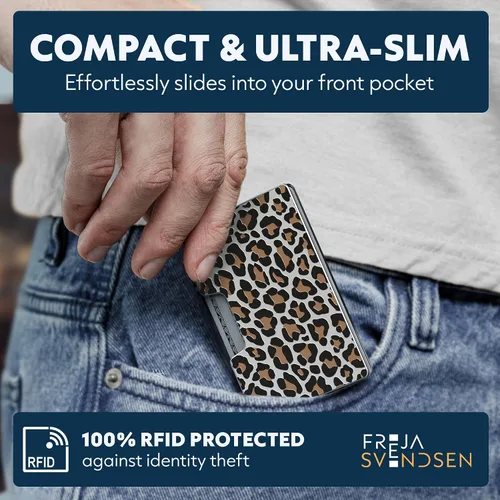Miniatura 80 de Cartera de aluminio impresa 2.5D para hombres: clip delgado para dinero y tarjetero con barniz selectivo táctil. Bloqueo RFID mejorado, compacto