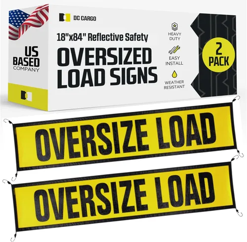 Miniatura 9 de Cartel de carga de gran tamaño para camiones de DC Cargo – Paquete de 2 letreros de carga ancha de grado profesional para transporte seguro