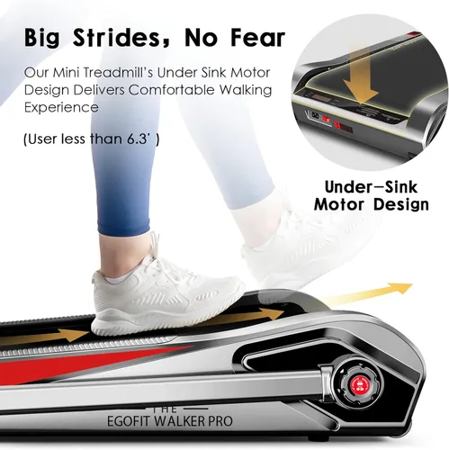 Miniatura 5 de Egofit Walker Pro/Plus - Cinta de correr para debajo del escritorio para trabajar desde casa, caminadora compacta solo para caminar con inclinación