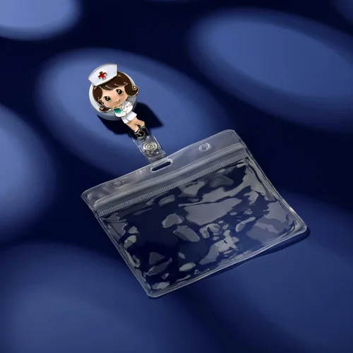 Miniatura 6 de Hanreshe Lindo carrete de insignia de enfermera retráctil con clip de corazón para enfermera, estudiante, médico, tarjetas de identificación