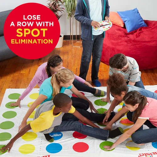 Miniatura 4 de Hasbro Gaming Twister Ultimate: Tapete más grande, más puntos de colores, juego familiar de fiesta para niños de 6+ años; compatible con Alexa