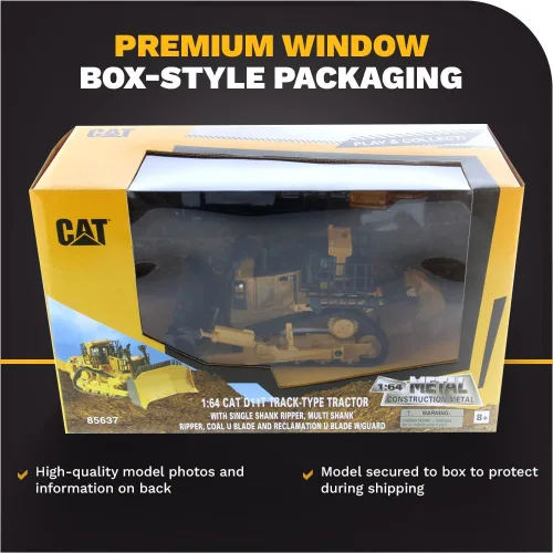 Miniatura 7 de Diecast Masters Bulldozer Caterpillar D11 a escala 1:64 con 2 cuchillas y desgarradores traseros Modelo 85637 Play & Collect Series Cat