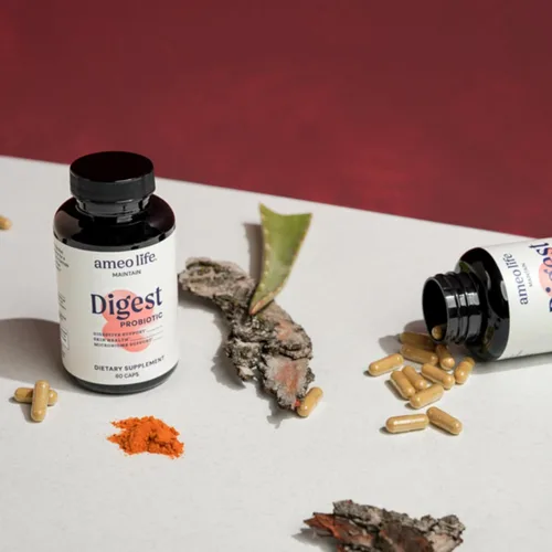 Miniatura 4 de Ameo Life Probiótico para la salud digestiva e intestinal – Bacillus Subtilis & Bacillus coagulans con aloe vera, cúrcuma, psyllium, olmo