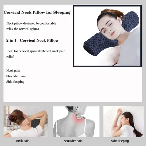 Miniatura 2 de Almohada cervical para el cuello para aliviar el dolor de dormir, almohada cervical de espuma viscoelástica para aliviar el dolor de cuello rígido