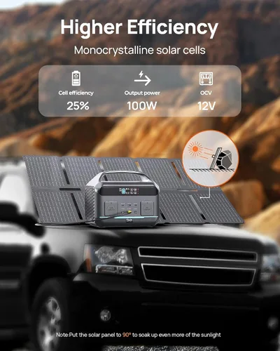 Miniatura 6 de Generador solar de 600 W (sobretensión de 1200 W), estación de energía portátil con panel solar de 100 W, batería LFP de 576 Wh (180,000 mAh)