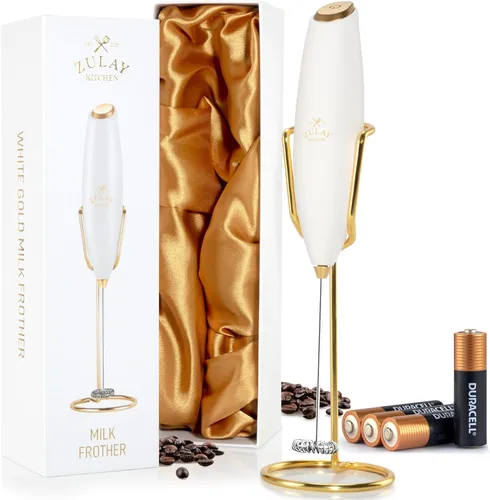 Miniatura 99 de Zulay Kitchen Espumador de leche de mano con pilas Duracell AA – Mezclador eléctrico ultrarrápido y creador de espuma, mezclador de bebidas fácil