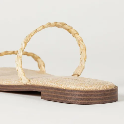 Miniatura 3 de The Drop Sandalias planas Paris con dos correas y punta cuadrada para mujer