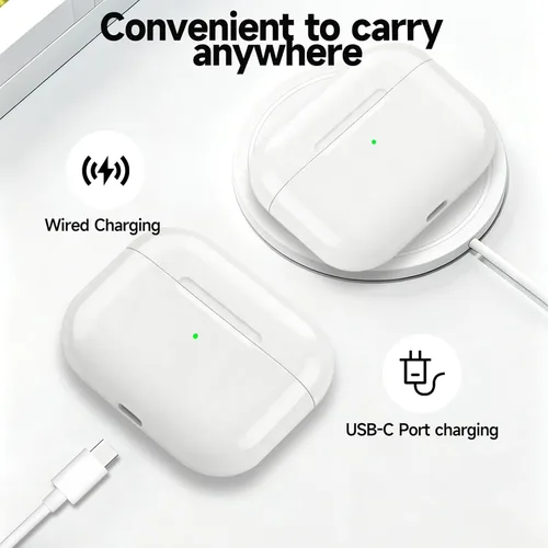 Miniatura 4 de Funda de carga de auriculares inalámbricos de repuesto para Airpods Pro 3, compatible con Airpod Pro de 3 generación con puerto de carga USB-C