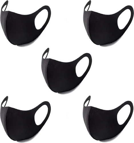 Miniatura 2 de Paquete de 5 máscaras faciales deportivas Nanosase G para adultos, unisex, BNS Poly Spandex Nano 3D (5 negros, G Sports)