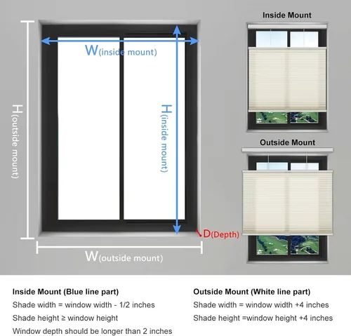 Miniatura 8 de Changshade - Persianas para filtrado de luz para ventanas, 36 pulgadas de largo x 19 pulgadas de ancho, persianas celulares que bajan y suben