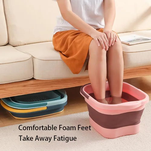 Miniatura 4 de WMHYLYH Lavabo plegable para pedicura y spa de pies, masajeador para pies secos y agrietados, bañera para remojar pies con punto de acupuntura