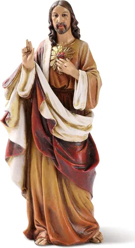Joseph's Studio by Roman Sacred Heart of Jesus Figure, estatua de mesa religiosa de 6.25 pulgadas, colección renacentista, decoración para el hogar