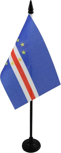 Miniatura 96 de AZ FLAG Sierra Leone Bandera de mesa 5'' x 8'' - Bandera de escritorio de Sierra Leona 21 x 14 cm - Bastón y base de plástico negro