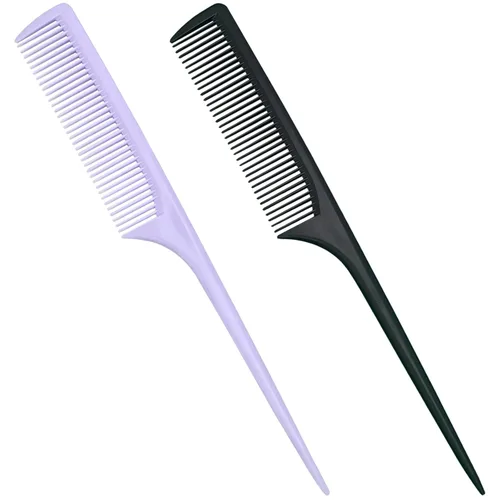 Peine de cola de rata, 2 peines con punta de separación, peineta de dientes finos, peine de dientes finos, antiestático, desenredante, para mujeres